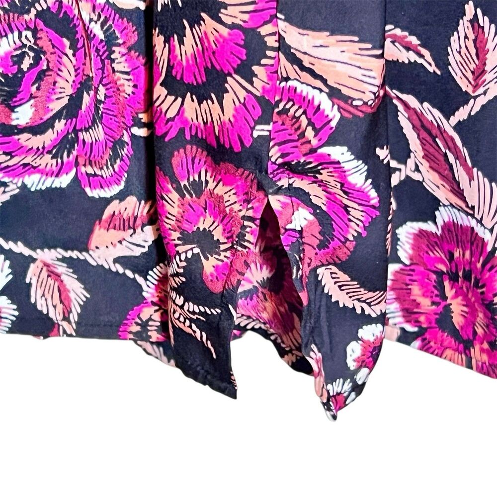 a:glow Floral Maternity Top Size M Black And Rose Long Boho Sleeves Lightweight - Picture 3 of 9